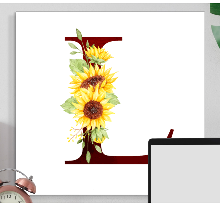 Leinwandbild Blume sonnenblumenbuchstabe l - TenStickers