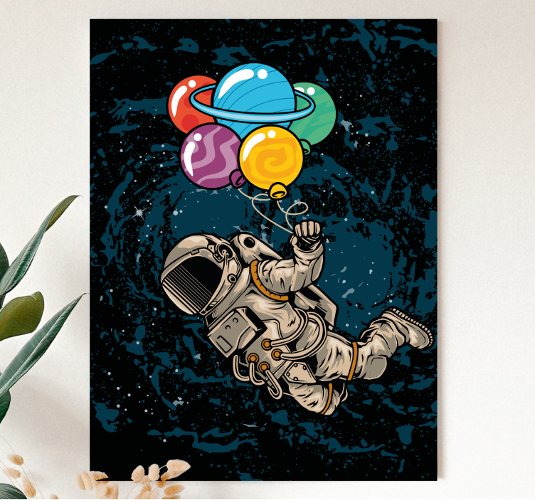 Wandbild gaming astronaut mit ballons - TenStickers