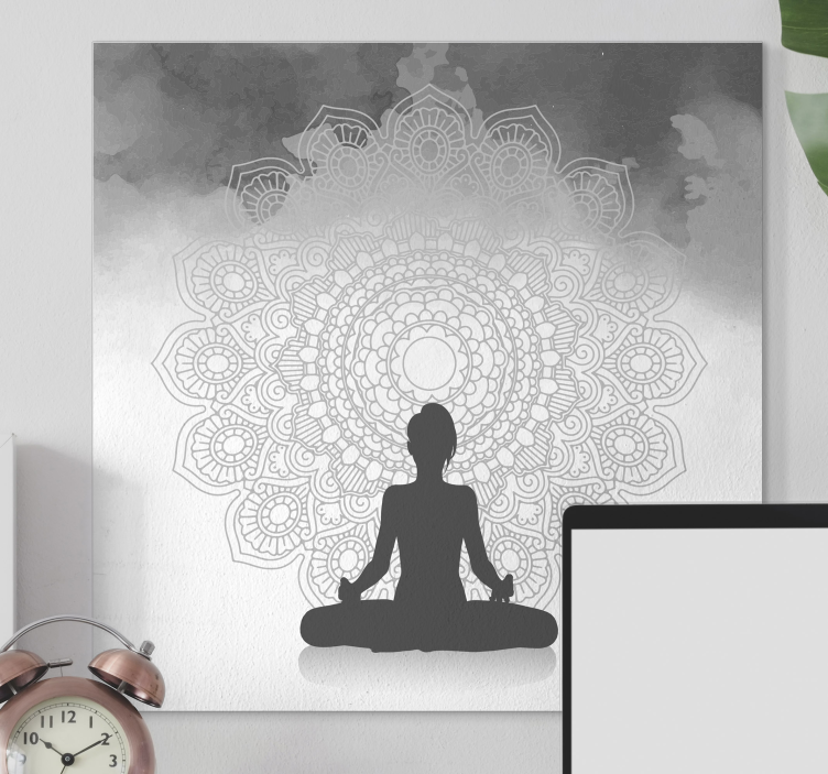 Mandala Wandbilder Mandala silhouette meditation - TenStickers