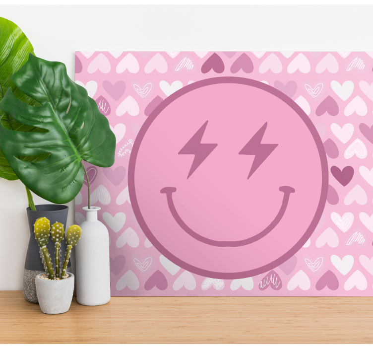 Wandbilder modern Rosa blitz-smiley-gesicht - TenStickers