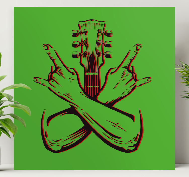 Wandbild musik gitarrenhand-symbol - TenStickers