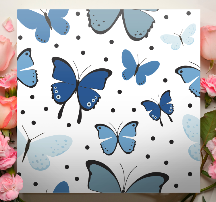 Wandbild schmetterling blaue schmetterlingskollektion - TenStickers