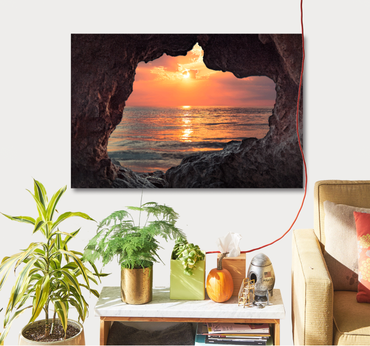Wandbilder landschaft sonnenuntergang durch felsen - TenStickers