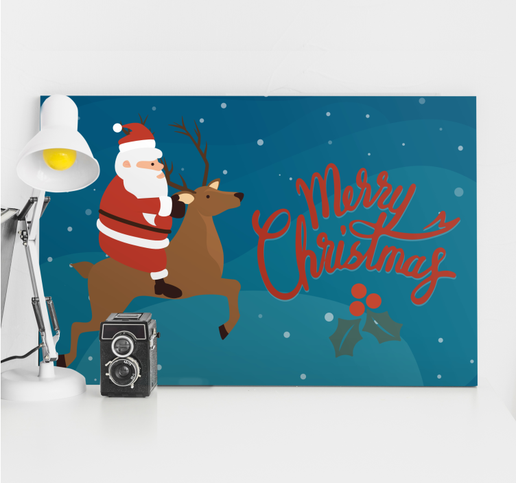 Leinwandbild Weihnachten Weihnachtsmann mit rentier-design - TenStickers