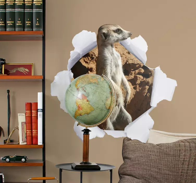 Mülltonnenaufkleber Erdmännchen - TenStickers