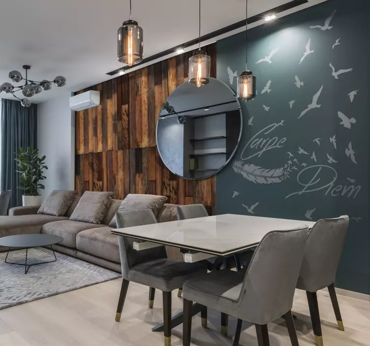 Wandtattoo Carpe Diem Feder - TenStickers