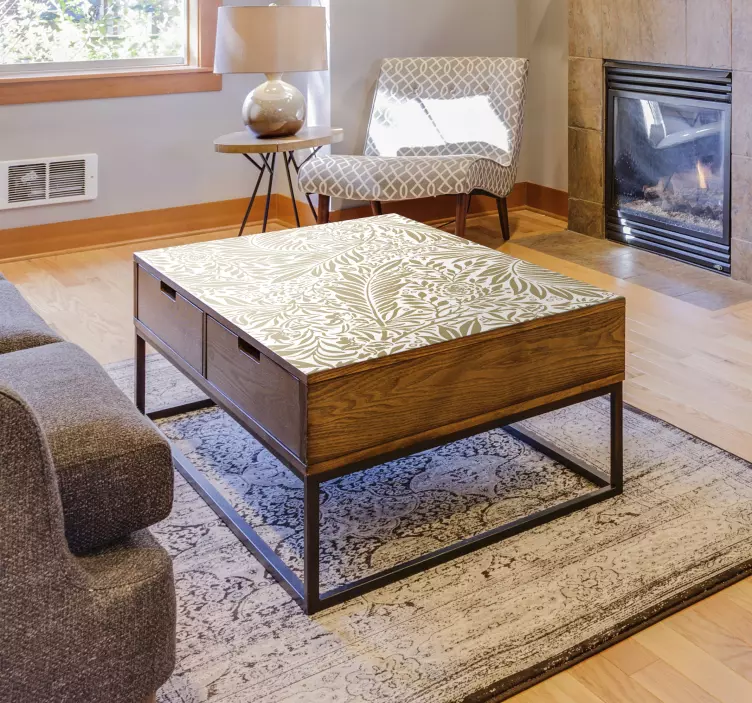 Vintager blumenmuster-möbelaufkleber - TenStickers