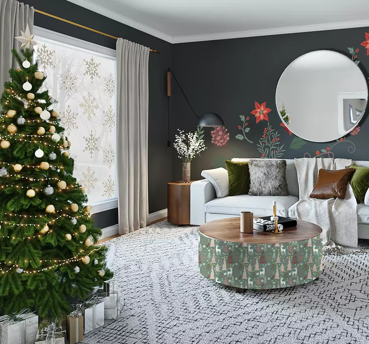 Weihnachtssticker Goldene schneeflocken gesetzt - TenStickers