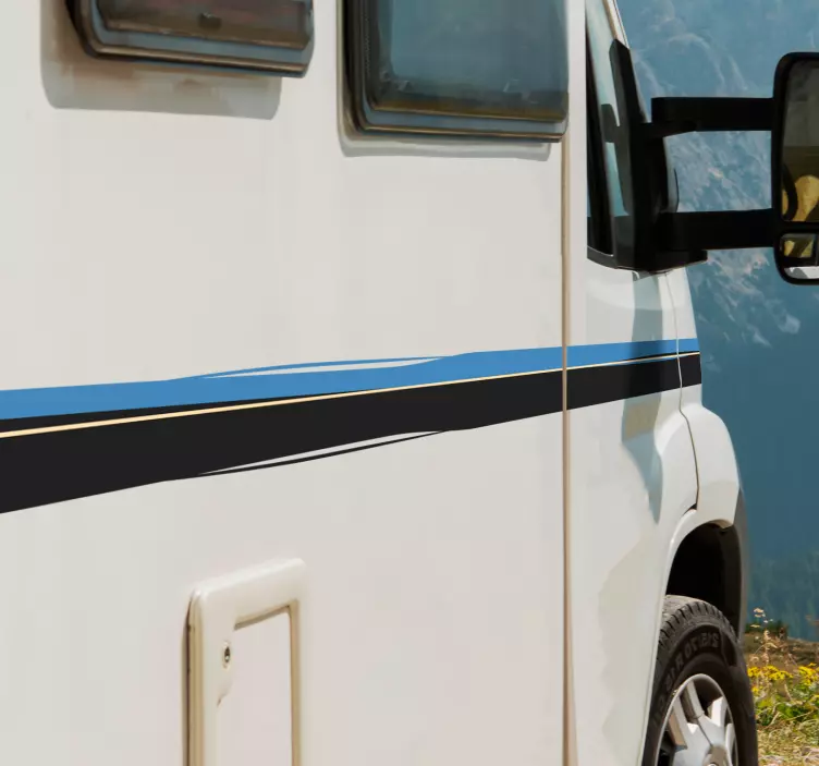 Wandtattoo Ornament Blaue Schwarze Streifen - TenStickers