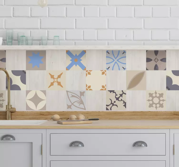 Fliesenaufkleber Hydraulische Fliese - TenStickers