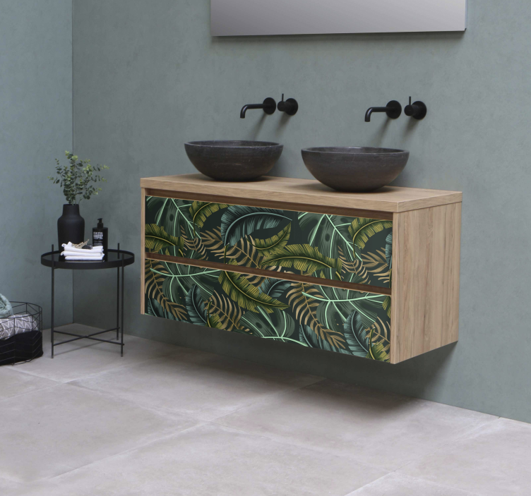 Möbelfolie mit tropischen blättern - TenStickers