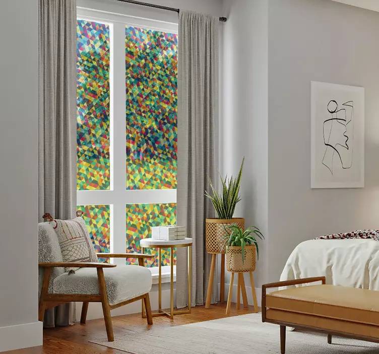 Fensteraufkleber transluzentes geometrisch - TenStickers