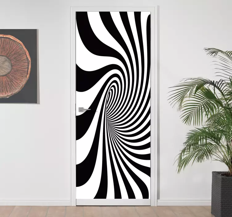 Türaufkleber Schwarz weißes Loch - TenStickers