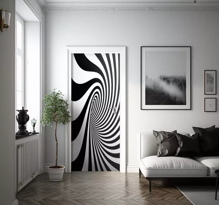 Türaufkleber Schwarz weißes Loch - TenStickers