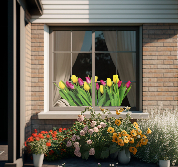 Fenster Aufkleber Tulpenstrauß - TenStickers