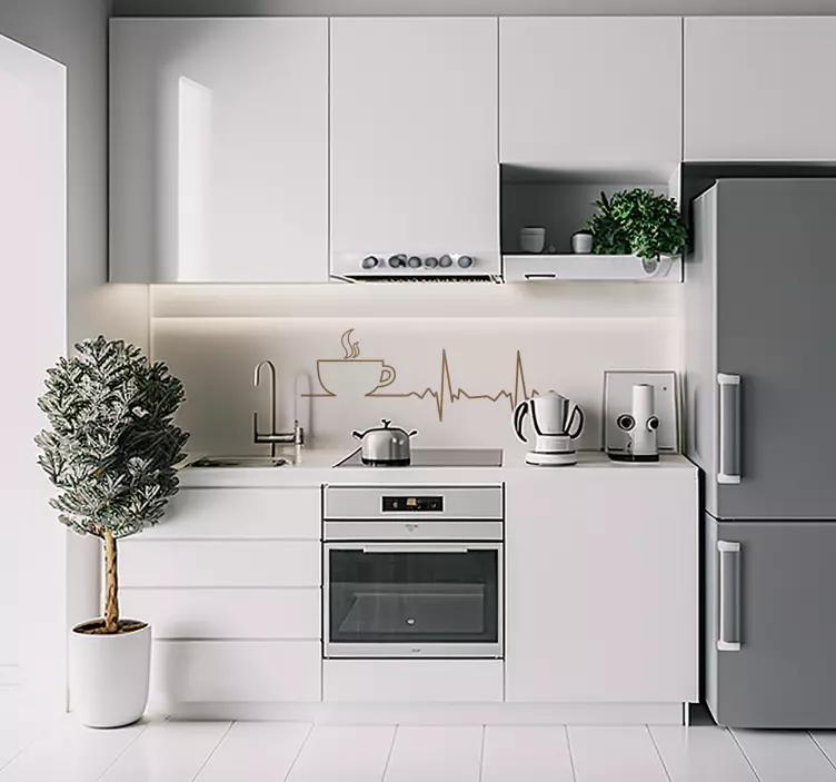 Wandtattoo Kaffee Herzschlag - TenStickers