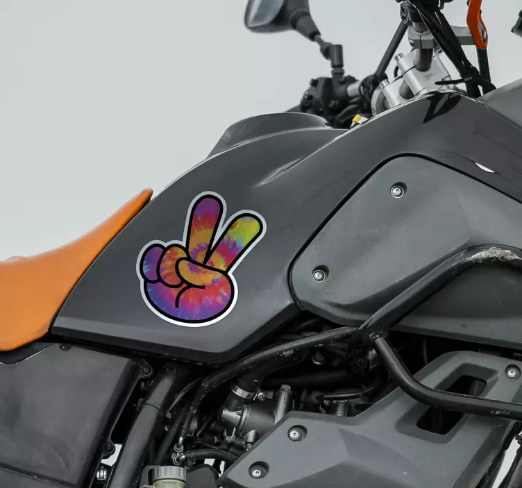 Motorrad Aufkleber fingerabdruck-Friedenssymbol - TenStickers