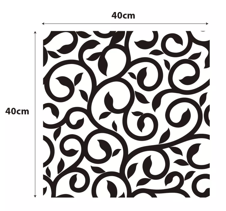 Wandtattoo floral Fenster Pflanze Ornament - TenStickers