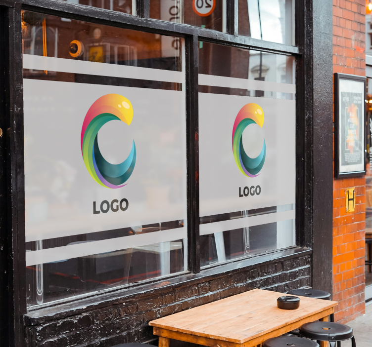 Schaufenster Aufkleber logo auf durchsichtigem Guss - TenStickers