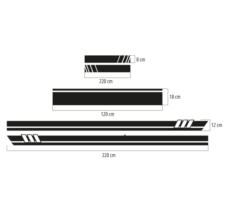 Autoaufkleber streifen 5er set - TenStickers
