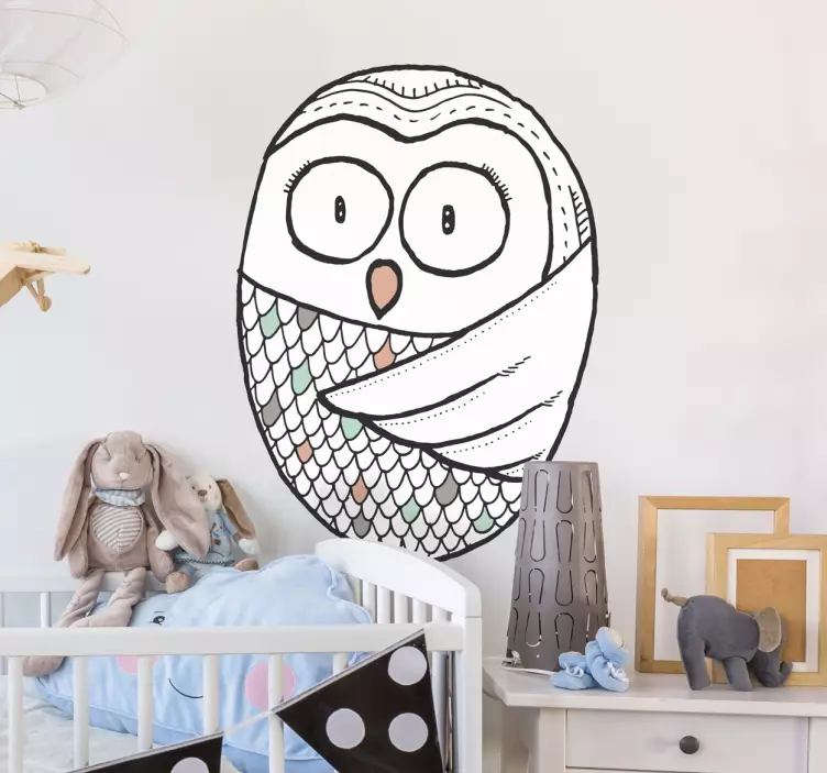 Abstrakte Eule Wandtattoo - TenStickers