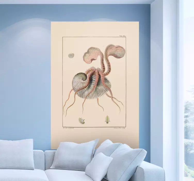 Antike Zeichnung Oktopuss Sticker - TenStickers