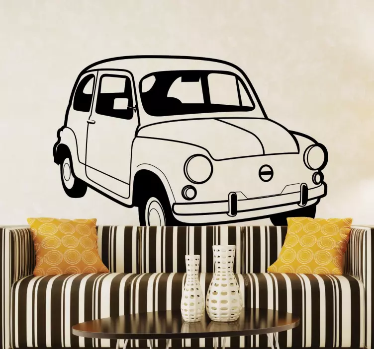 Antiker Fiat 500 Wandtattoo - TenStickers