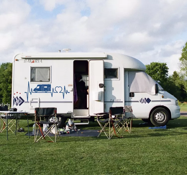 Wohnmobil Aufkleber Herzschlag Wohnwagen - TenStickers