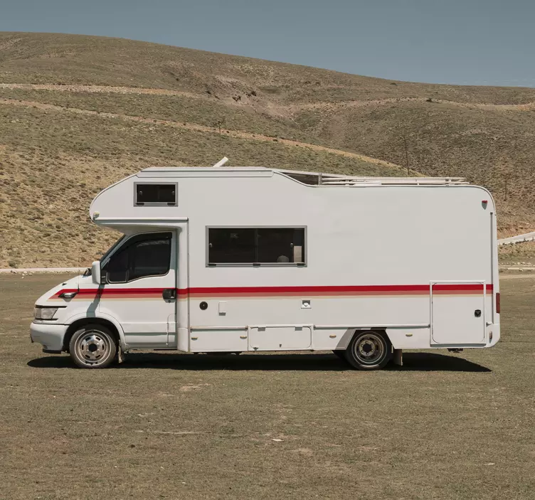Aufkleber Camping Van Bunte Streifen - TenStickers