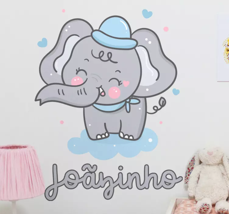 Wandtattoo Figur Personalisiert elefantenbaby - TenStickers