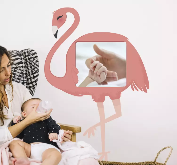 Aufkleber Flamingo Zeichnung Personalisierbar - TenStickers