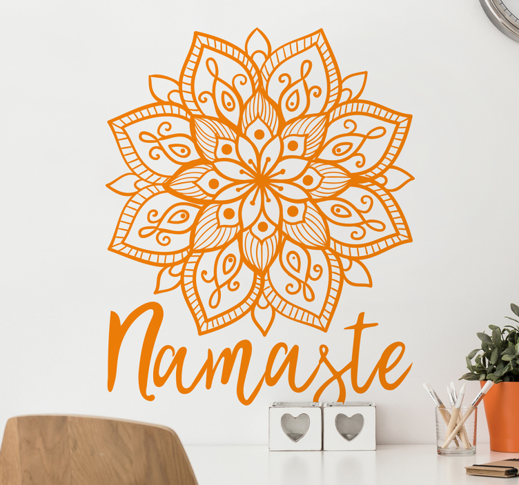 Wandtattoo floral Hindu Mandala Namaste - TenStickers