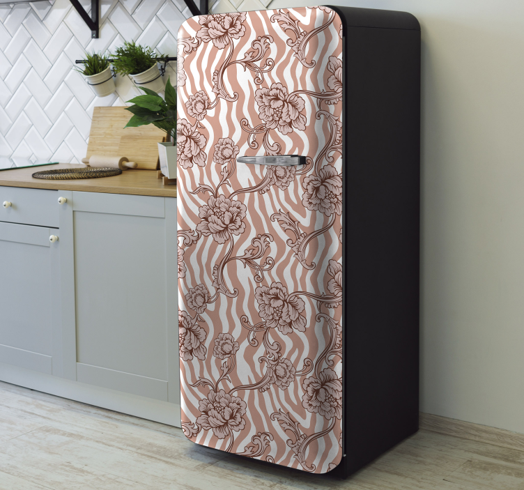 Kühlschrank Aufkleber kühlschrankauflage mit blumenmotiv - TenStickers