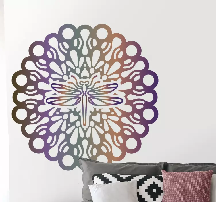Wandtattoo floral Libelle magisches mandala - TenStickers