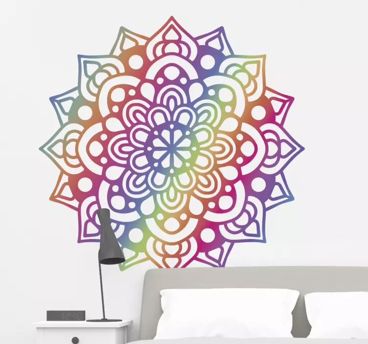 Wandtattoo floral Neonblumiges mandala - TenStickers