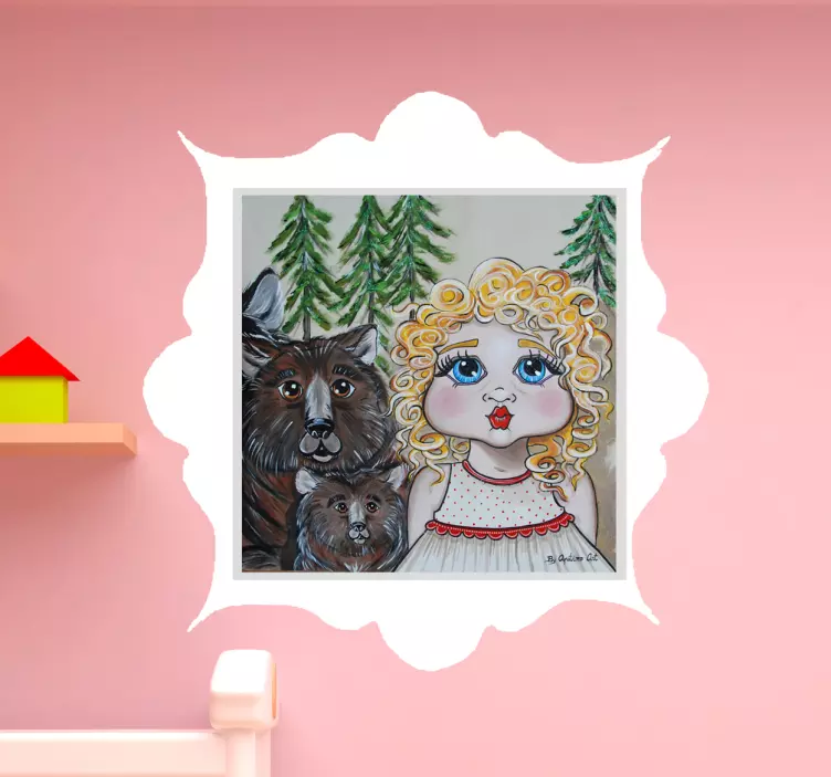 Wandtattoo Kind mädchen und bären - TenStickers