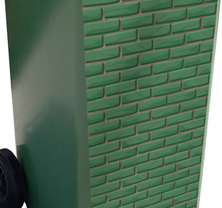 Aufkleber Mülltonne grünes ziegelmuster - TenStickers