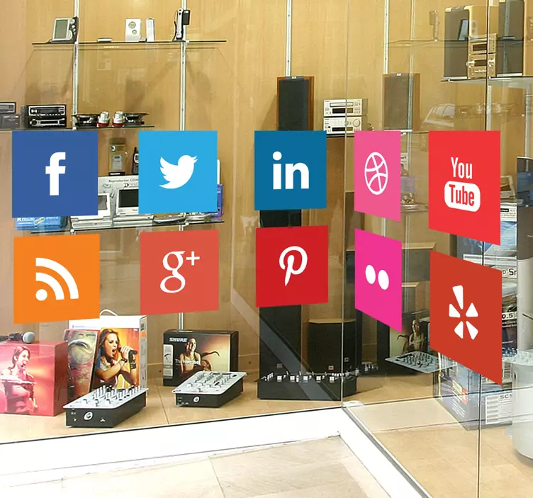 Aufkleber Social Media Kanäle - TenStickers