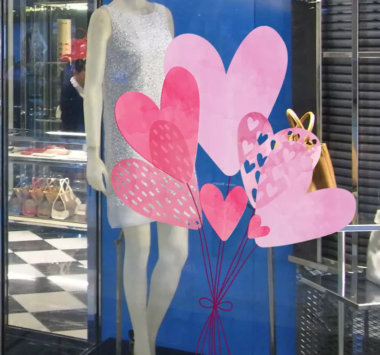 Sticker Valentinstag Luftballons Herzen - TenStickers