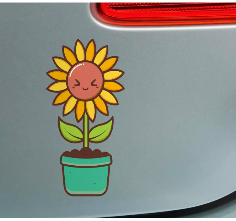Autoaufkleber glücklicher blumentopf - TenStickers