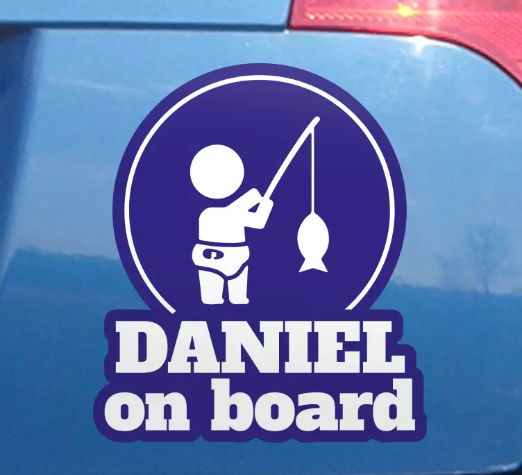 Baby on Board Aufkleber Süßer junge beim angeln - TenStickers