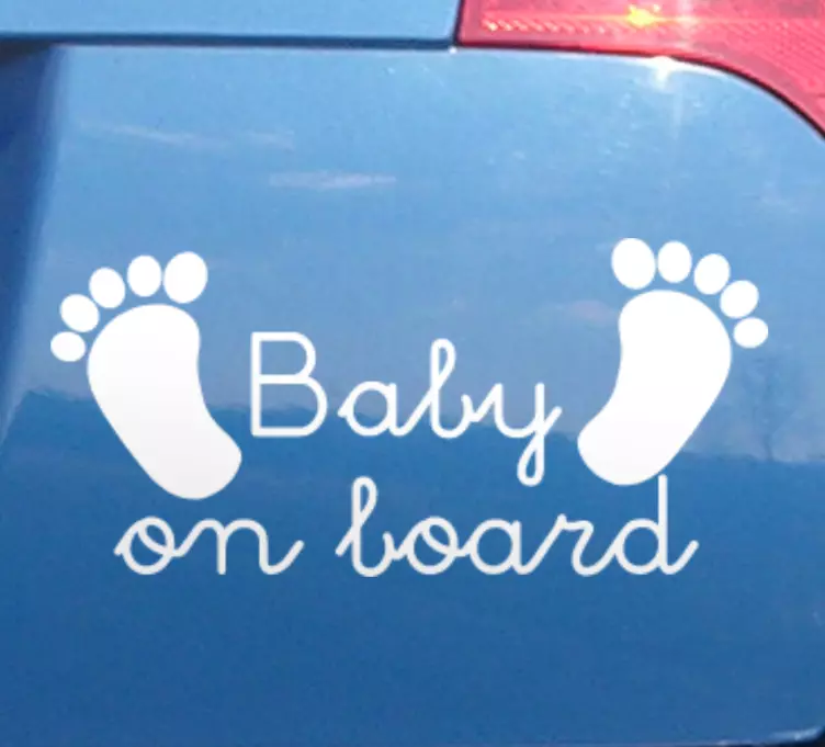 Baby on Board Aufkleber babyfußabdrücke-zeichen - TenStickers