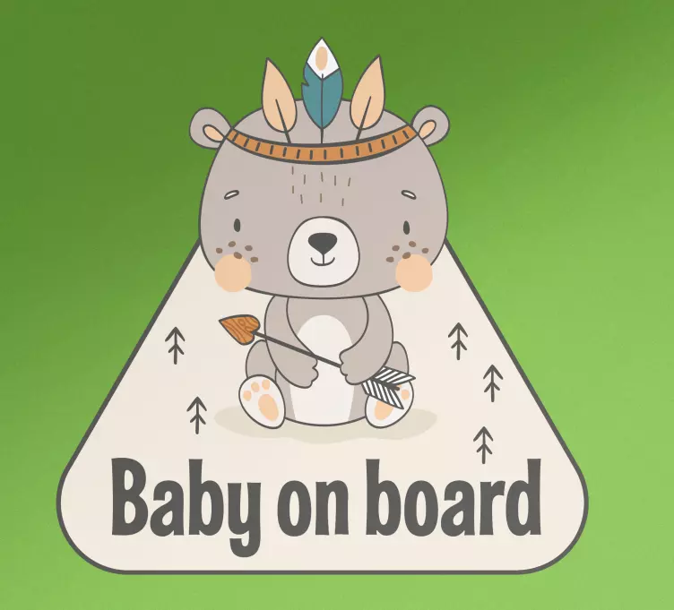 Baby on board aufkleber mit niedlichem bärenmotiv - TenStickers
