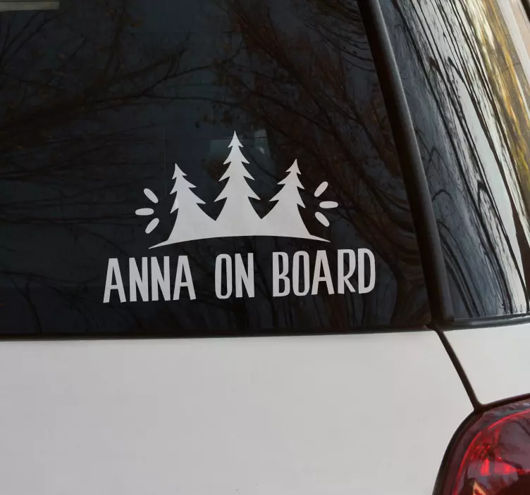Baby on board aufkleber mit personalisiertem naturmotiv - TenStickers