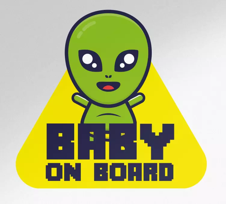 Baby on board aufkleber niedlicher alien charakter - TenStickers