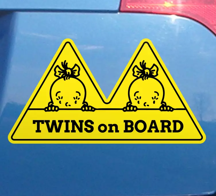 Baby on board aufkleber zwillinge warnschild - TenStickers