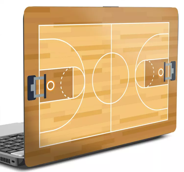 Basketballfeld Laptop Sticker - TenStickers