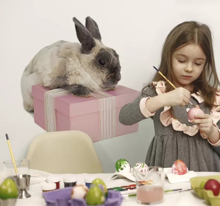 Bauernhof Wandtattoo hase auf geschenk - TenStickers