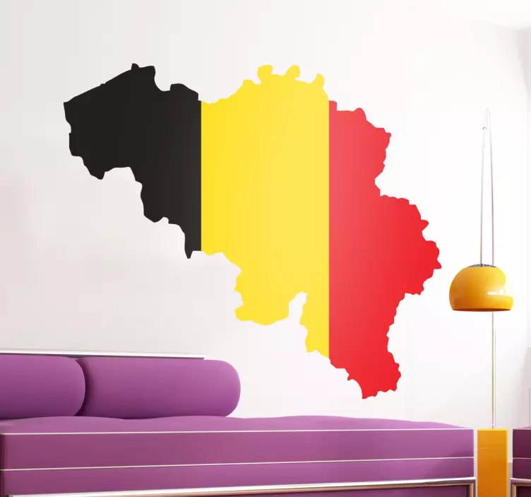 Belgien Flagge Silouhette Wandtattoo - TenStickers