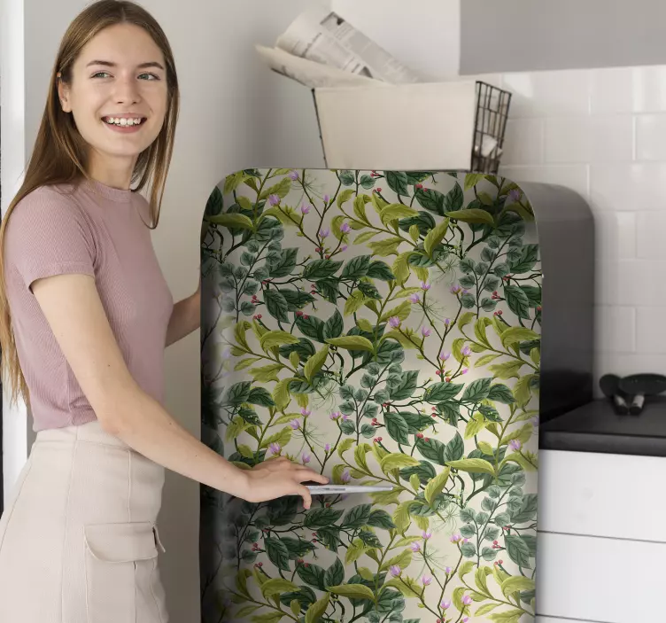 Blumen und pflanzen kühlschrank aufkleber - TenStickers